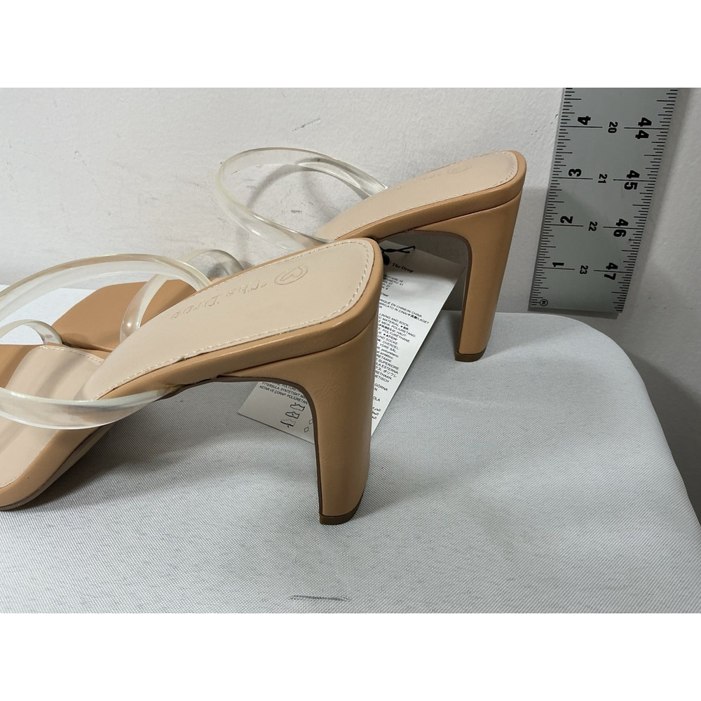 Womans NWT The Drop Strappy Slipon Slide Sandals 10 Clear Open Toe - Picture 4 of 9